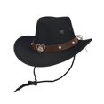 thumbnail image 1 of SRZYMJ Kids Western Straw Cowboy Hat, Classic Woven Wide Brim Cowboy Hat with Adjustable Chin Cord, Outdoor Sun Protection Hat for Boys Girls, 1 of 5