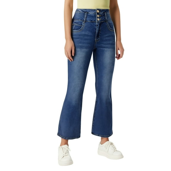 SRZYMJ Ladies' Denim Pants Jeans for Womens Women's Straight Leg Boyfriend Jeans Ripped Casual Loose Fit Comfort Stretch Denim Pants High