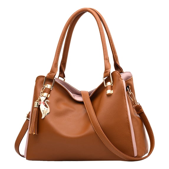SRZYMJ Large Capacity PU Leather Tote Handbag for Women Multi Pocket Cross Body Shoulder Bag Stylish Shopping Pouch