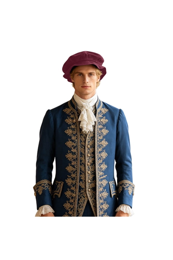 Tudor Flat Cap Suede Beret Hat Renaissance Festival Accessories for Men Women