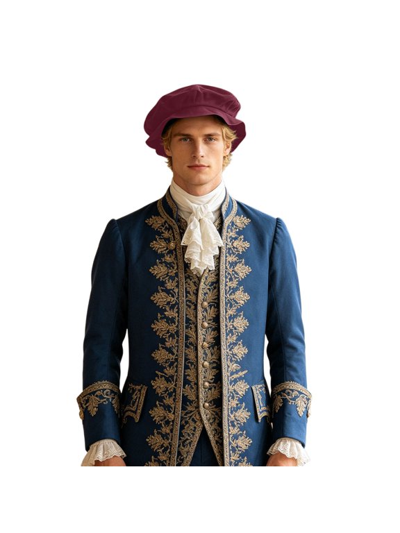 Tudor Flat Cap Suede Beret Hat Renaissance Festival Accessories for Men Women