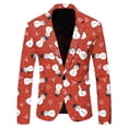 thumbnail image 1 of SRZYMJ Men Christmas Snowflake Santa Printed Pocket Lapel Button Suit Jacket for Holiday Festive Party Wear, 1 of 5