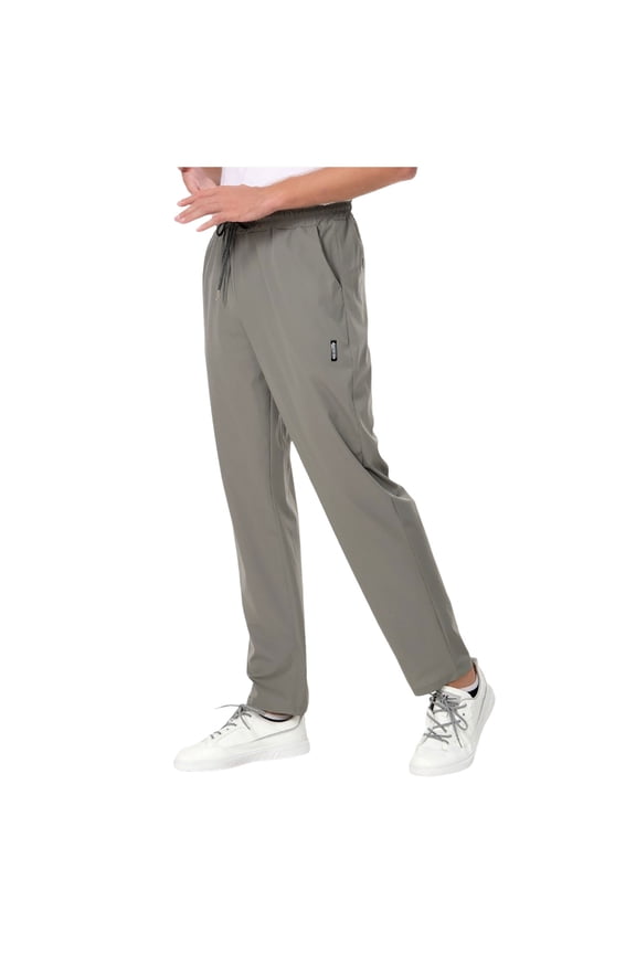 Men's Athletic Fit Stretch Chino Pants Men's Ice Silk Casual Trousers with Technology for Outdoor Spring Activities and Comfortable