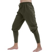 SRZYMJ Men's Athletic Fit Stretch Chino Pants Men's Lace Up Ankle Trousers with Breathable Linen Fabric for Comfortable Daily Wear and Versatile