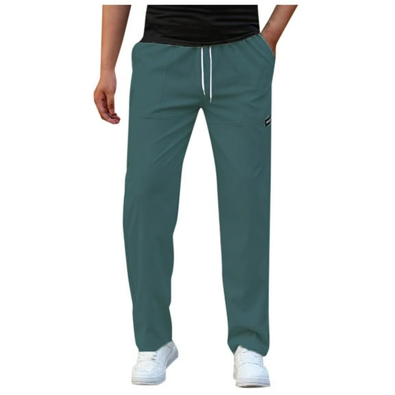 SRZYMJ Men's Cargo Pants Men's Loose Fit Casual Trousers with Flexible Elastic Waistband for Everyday Comfort