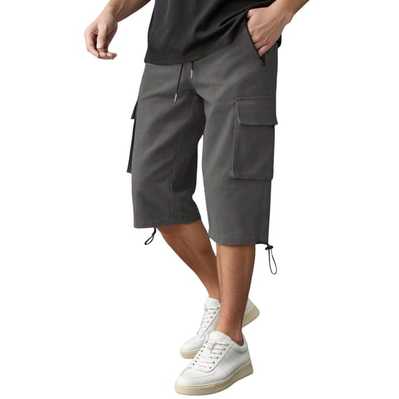SRZYMJ Men's Cargo Pocket Shorts Comfortable Loose Fit Cargo Pants Workout Joggers Stretch Sweatpants