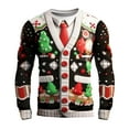 thumbnail image 1 of SRZYMJ Men's Christmas Graphic Long Sleeve T-Shirt Festive Digital 3D Print Fashion Crewneck Casual Top Holiday Style Comfortable Fit, 1 of 3