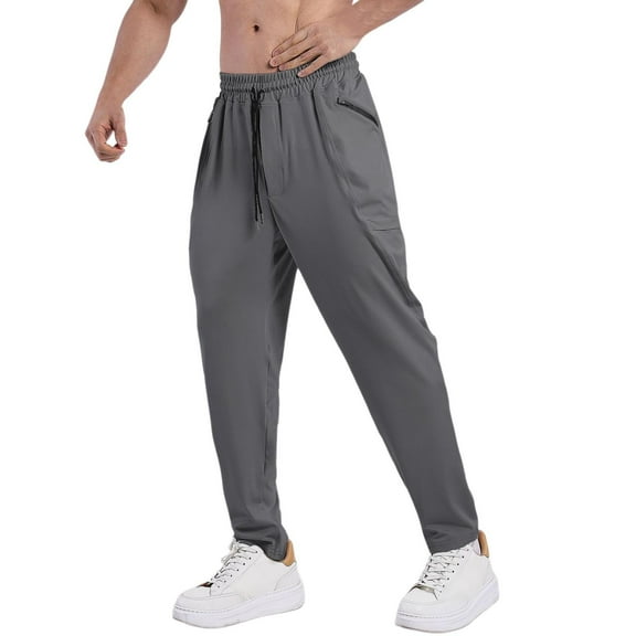 SRZYMJ Men's Cotton Joggers Sweatpants Men's Loose Fit Jogging Trousers with Deep Secure Pockets for Training Workouts