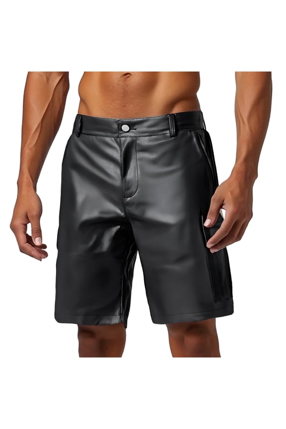 Men's Leather Shorts Hop Motorcycle Biker Party Disco Shorts