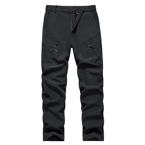 SRZYMJ Men's Lined Cargo Pant Winter Trousers with Thickened Fabric for Outdoor Workwear and Casual