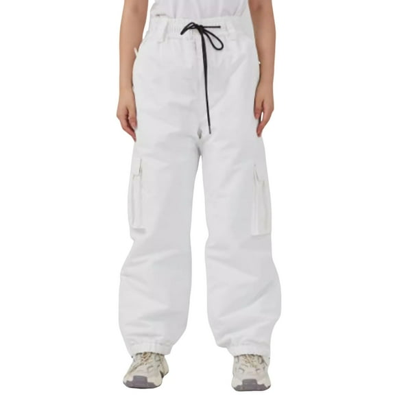 SRZYMJ Men's Lightweight Linen Casual Pants Men's All-Weather Ski Snowboard Mountaineering Winter Warm Hooded Casual Trousers for