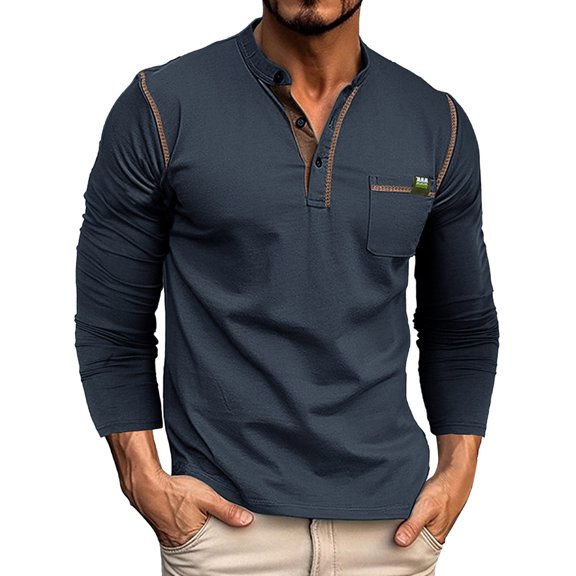 SRZYMJ Men's Long Sleeve T-Shirt with Pocket Raglan Sleeve Design for Cold Weather Comfort and Casual Style