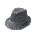 thumbnail image 1 of SRZYMJ Men's Mesh Fedora Hat Summer Breathable Straw Trilby Homburg Hat Short Brim Jazz Derby Cap Women Foldable Panama Gatsby Hat, 1 of 6