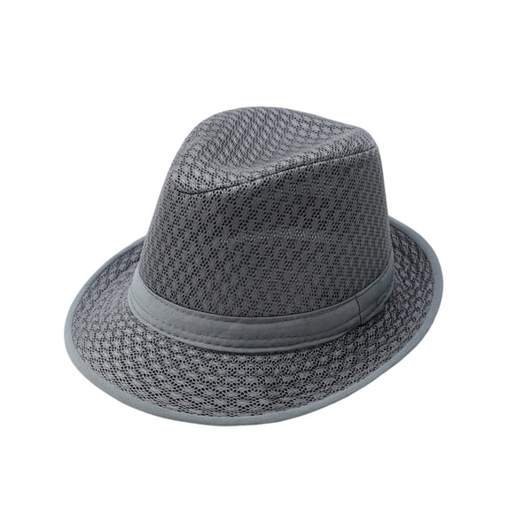 SRZYMJ Men's Mesh Fedora Hat Summer Breathable Straw Trilby Homburg Hat Short Brim Jazz Derby Cap Women Foldable Panama Gatsby Hat