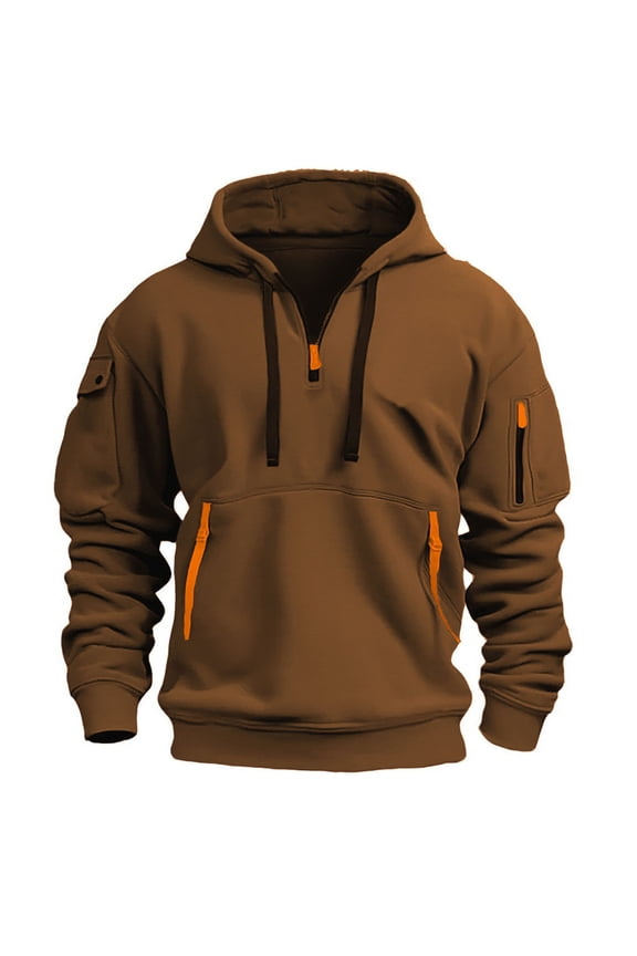 Men's Pullover Hoodie Men's Long Sleeve Hoodie for Outdoor Casual Wear with Unique Design in Large