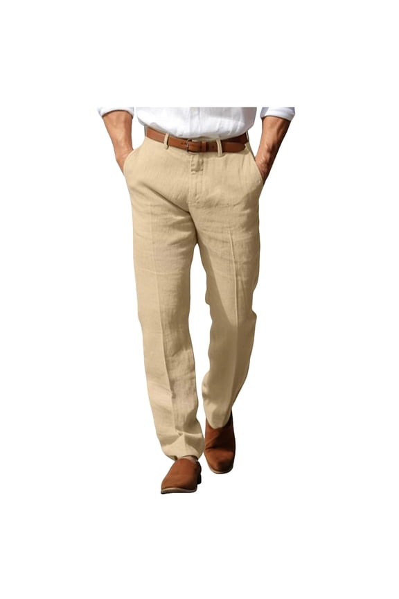 Mens Athletic-Fit Casual Stretch Chino Pant Men's Dress Trousers for Business and Holiday Wear Featuring Straight Leg Design with Front Pockets Comfort