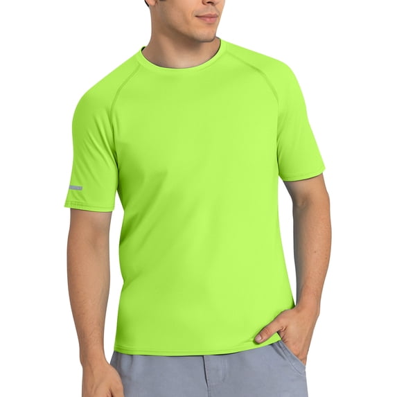 SRZYMJ Mens Athletic Short Sleeve T-shirts Fit Workout Sun Protection Swim Shirts Running Rash Guard