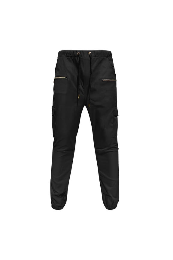 Mens Casual Cargo Pants Workout Joggers Stretch Sweatpants Elastic Drawstring Comfortable Woven Fabric