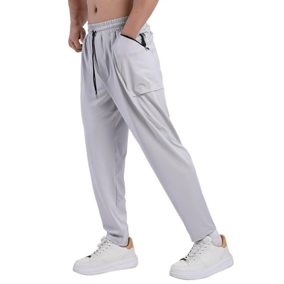SRZYMJ Mens Casual Joggers Men's Loose Fit Jogging Trousers with Deep Secure Pockets for Training Workouts