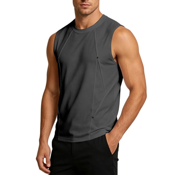 SRZYMJ Mens Crew Neck Tank Top Undershirt Sleeveless Casual Summer Beach Tee