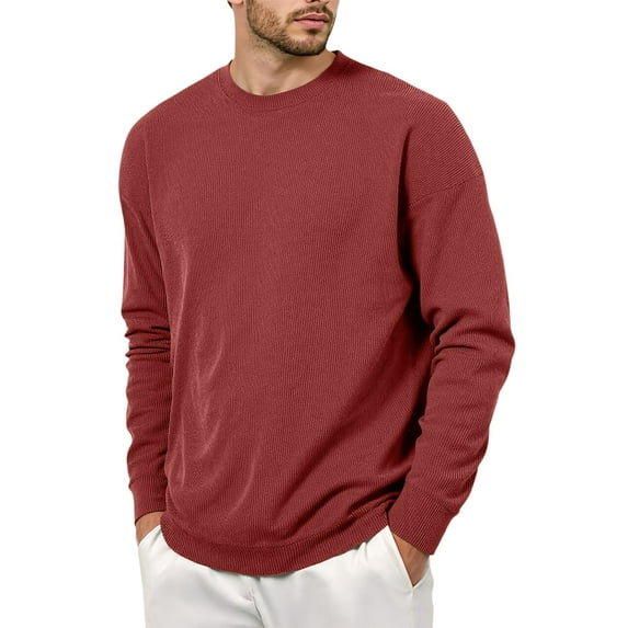 SRZYMJ Mens Crewneck Sweatshirt Men Hoodless Sweatshirt Soft Casual Pullover Crewneck Top Versatile Fashion Daily Wear Comfortable