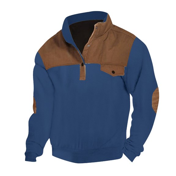 SRZYMJ Mens Crewneck Sweatshirt Men's Fashion Plaid Square Hoodless Pullover Long Sleeve Sweater Top for Autumn and Spring