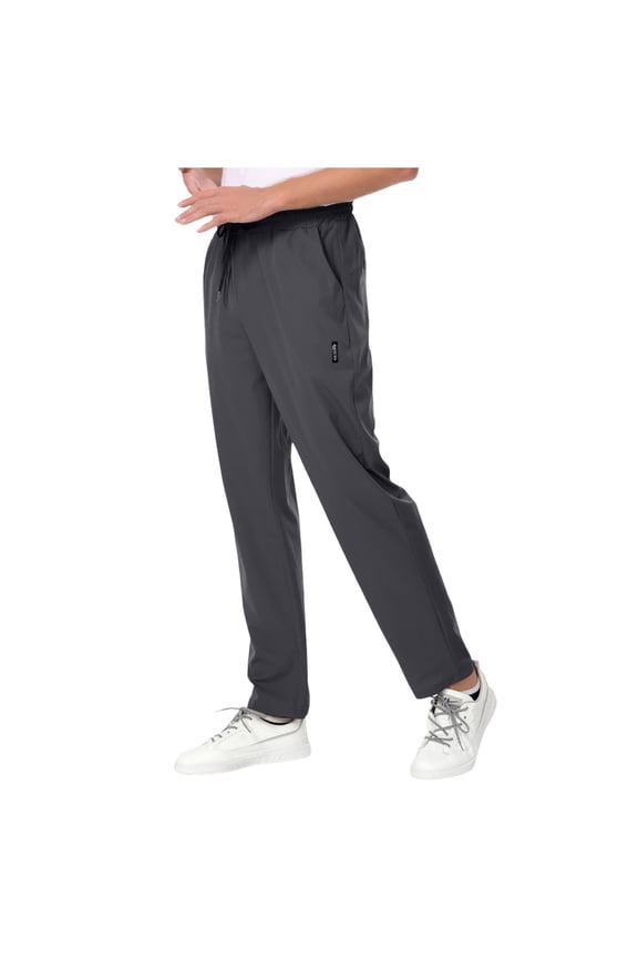 Mens Drawstring Joggers Men's Ice Silk Casual Trousers with Technology for Outdoor Spring Activities and Comfortable