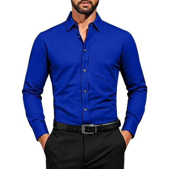 SRZYMJ Mens Dress Shirts Free Long Sleeve Button Down Shirts