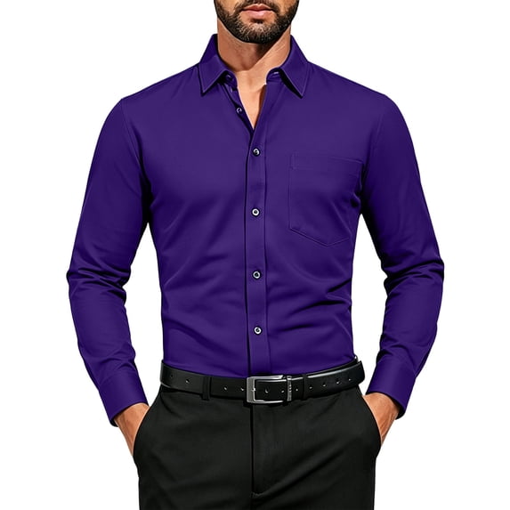 SRZYMJ Mens Dress Shirts Free Long Sleeve Button Down Shirts