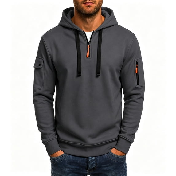 SRZYMJ Mens Hooded Sweatshirt Casual Long Sleeve Drawstring