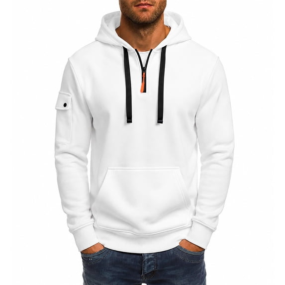 SRZYMJ Mens Hooded Sweatshirt Casual Long Sleeve Drawstring