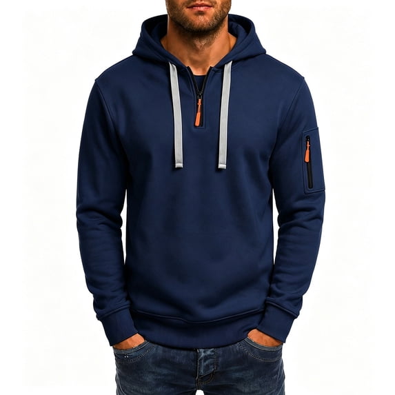 SRZYMJ Mens Hooded Sweatshirt Casual Long Sleeve Drawstring