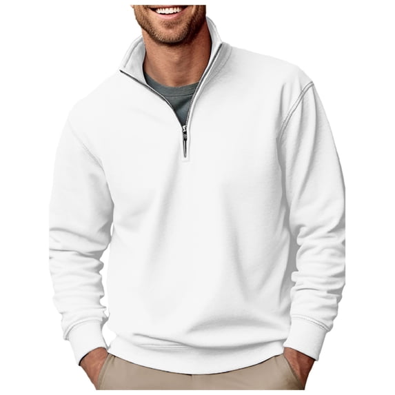 SRZYMJ Mens Neck Sweatshirt Men's Retro Ethnic Style Soft Warm Long Sleeve Sports Shirt Hoodless Sweatshirt Comfortable Round Neck