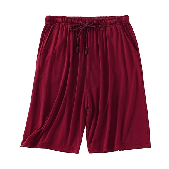 SRZYMJ Mens Pajama Shorts Bamboo Viscose Breathable Soft Sleep Short Elastic Waist 2026 Lounge PJ Short with Pockets