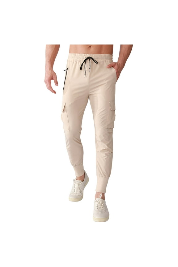 Mens Sweatpants Athletic Track Pants Joggers Running Workout Versatile Performance Stretch Woven Drawstring Tapered Leg Wear Pants