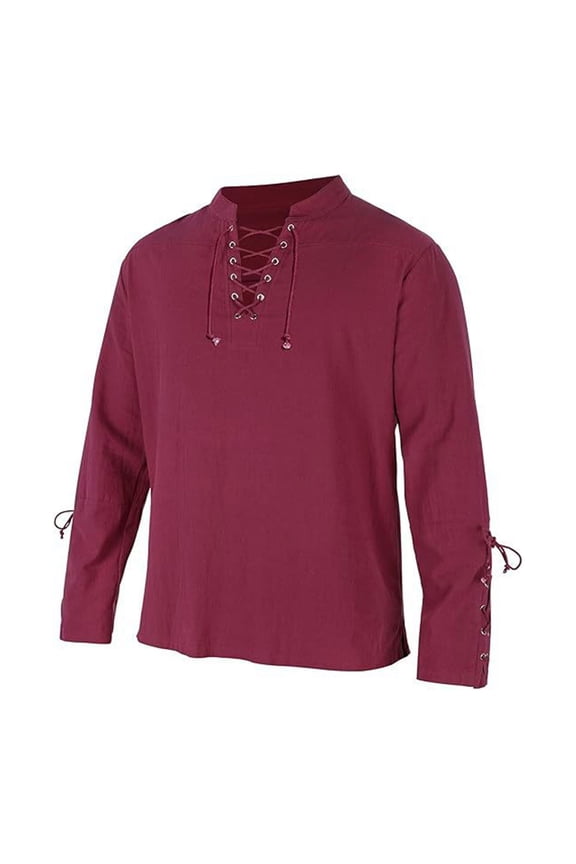 Nobleman Elegant Dress Shirt for Men Historical Performance Long Sleeve Top