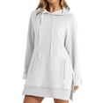 thumbnail image 1 of SRZYMJ Oversized Hoodie Dress Womens Casual Long Sleeve Split Hem Drawstring Sweatshirt Pullover with Pocket, 1 of 5