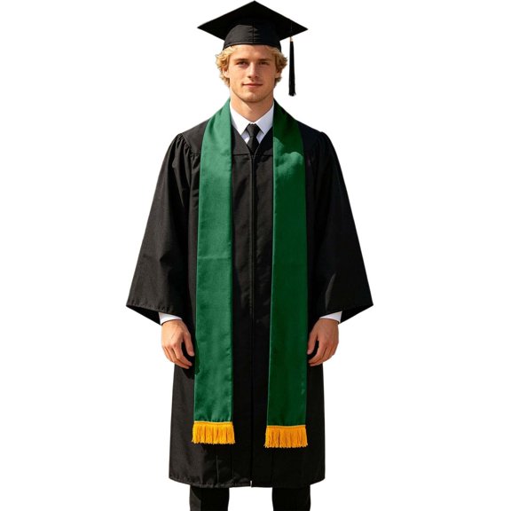 SRZYMJ Plain Graduation Honor Stole Classic End With Trim Unisex Adult 72" / 60" Long