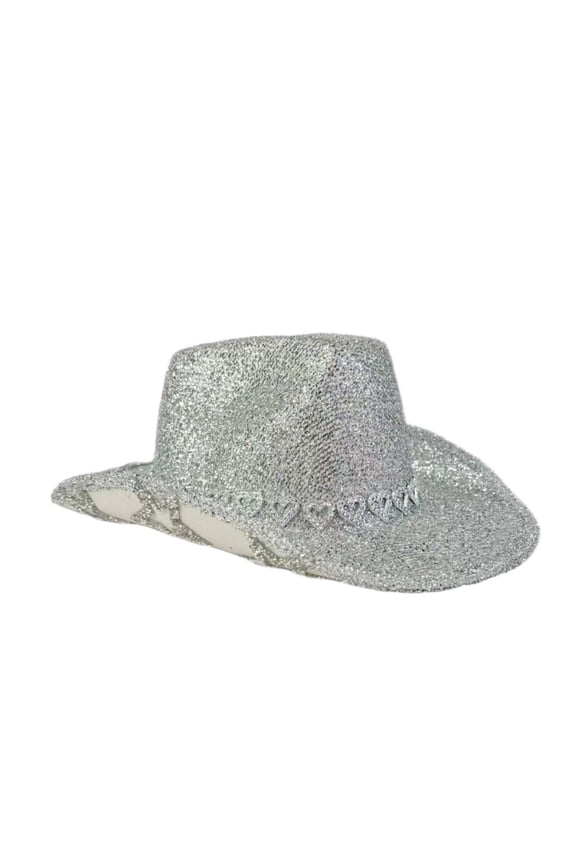 Rhinestone Cowboy Hat with Diamond Fringe CowHat for Cosplay Wedding