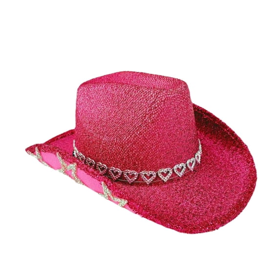 SRZYMJ Rhinestone Cowboy Hat with Diamond Fringe CowHat for Cosplay Wedding