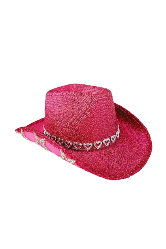 Rhinestone Cowboy Hat with Diamond Fringe CowHat for Cosplay Wedding