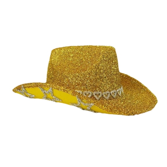 SRZYMJ Rhinestone Cowboy Hat with Diamond Fringe CowHat for Cosplay Wedding