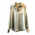 thumbnail image 1 of SRZYMJ Satin Blouses for Women Casual Long Sleeve Button Down Silk Shirts Dressy Business Work Tunic Top, 1 of 4