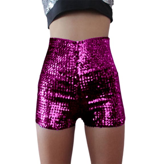 SRZYMJ Sequin Shorts for Women High Waist Party Night Out Concert Outfit Sparkly Mini Shorts