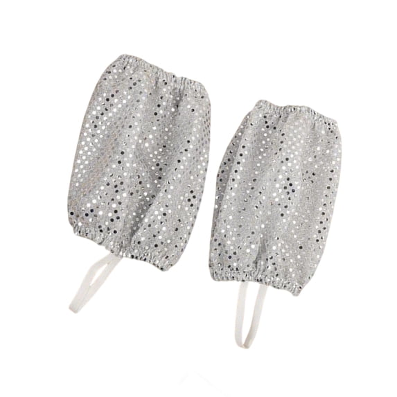SRZYMJ Silver Sequin Dance Socks, Sparkle Party Cuffs, Shiny Sock Covers