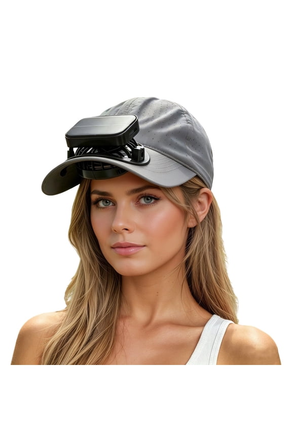 Solar Rechargeable Peak Cap Solar Fan Hat With Integrated Fan For Hot Weather Breathable Mesh Cap With Sun