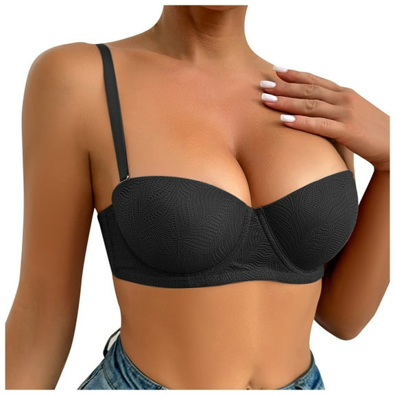 SRZYMJ Sports Bra for Women Women's Solid Color Push Up Underwire Bra Triple Back Support for Everyday Comfort and Confidence