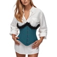 thumbnail image 1 of SRZYMJ Steampunk Corsets for Women Underbust Gothic Retro Corset Top Lace Up Bustier, 1 of 6