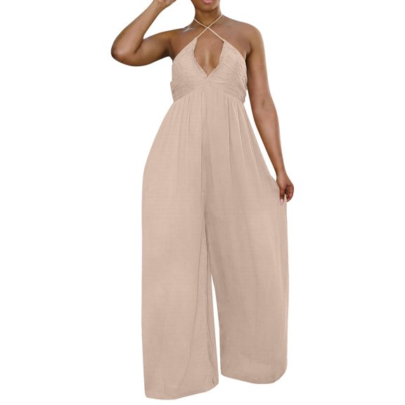 SRZYMJ Stylish Women Summer Sleeveless Waist Skimming Fashion Jumpsuit for Effortless Plus Size Comfort and Elegant Outfit