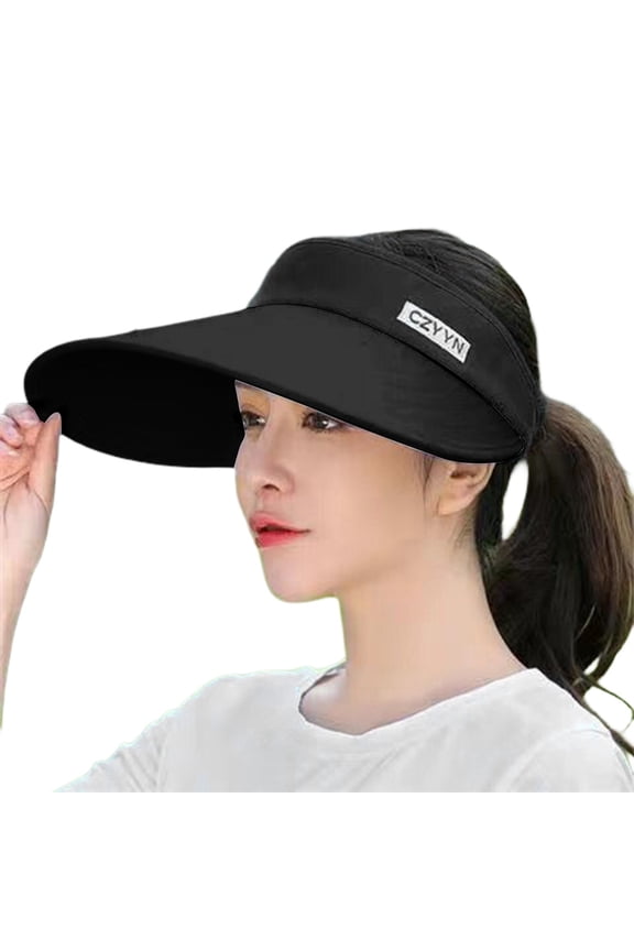 Sun Visor Hats for Women Large Wide Brim Visor Hats Adjustable Summer UV Protection Packable Golf Beach Caps